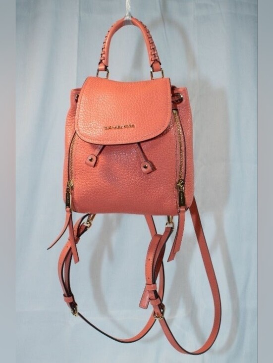 Michael Kors Handbags - Michael Kors Coral Leather Mini Backpack
